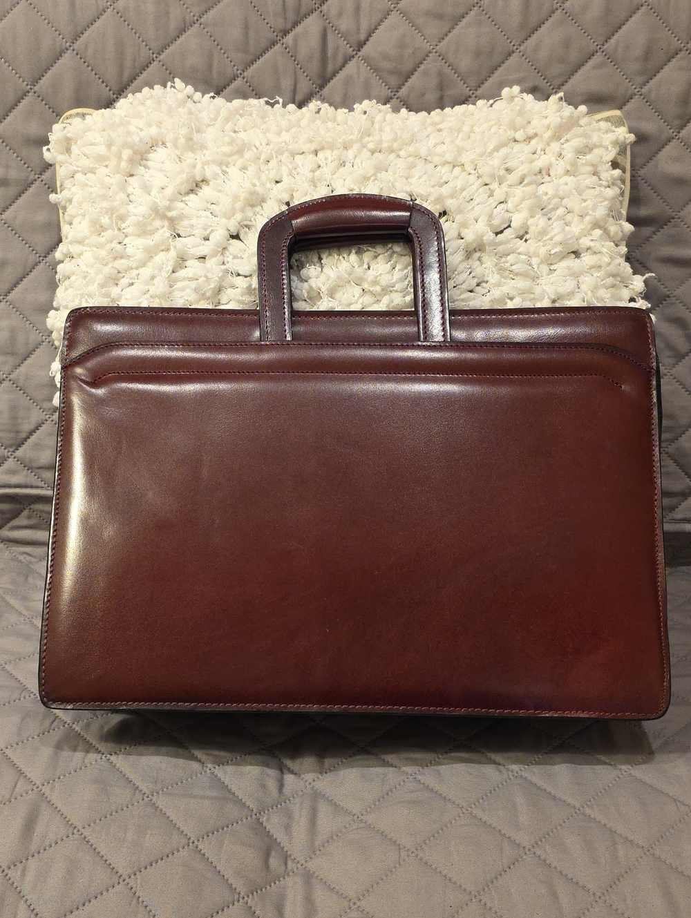 Vintage Classic Men's Leather Briefcase - Burgundy